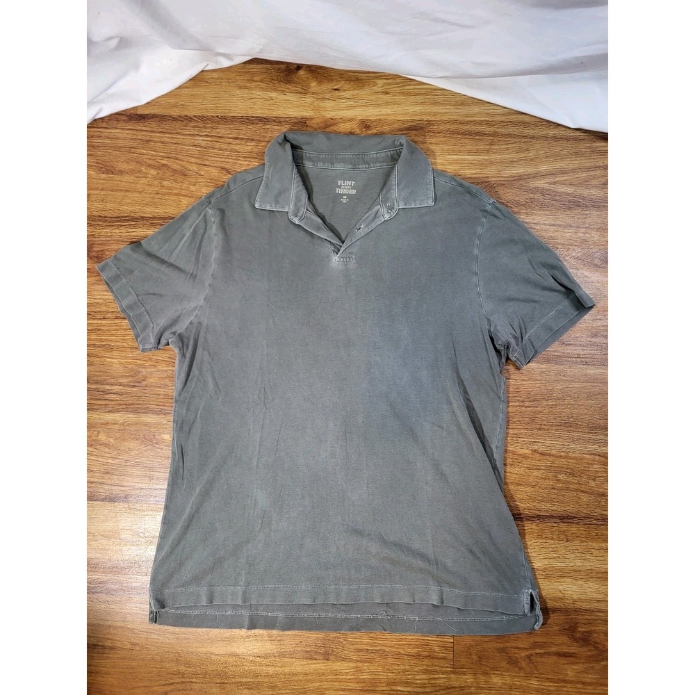 Flint and Tinder Supima Cotton Polo Mens Medium Black Short Sleeve Made in USA